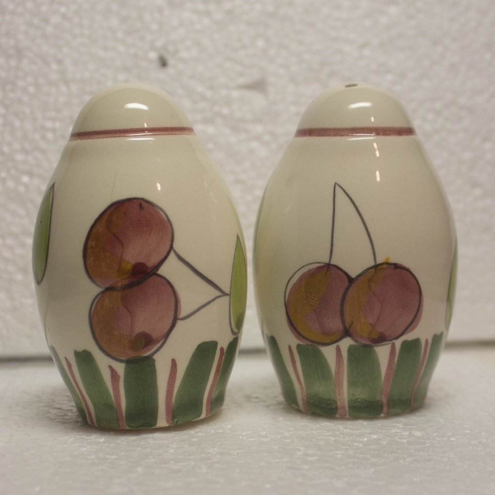 Salt and Pepper Shakers with Cherries on Sides
